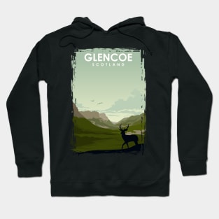 Glencoe Scotland vintage travel poster art Hoodie